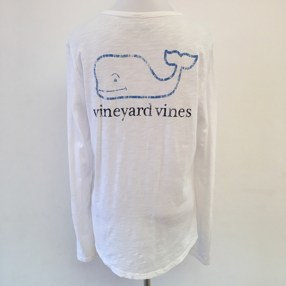 Vineyard Vines White Long Sleeve Whale Shirt Small